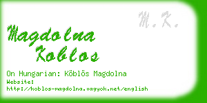 magdolna koblos business card