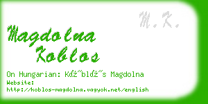 magdolna koblos business card